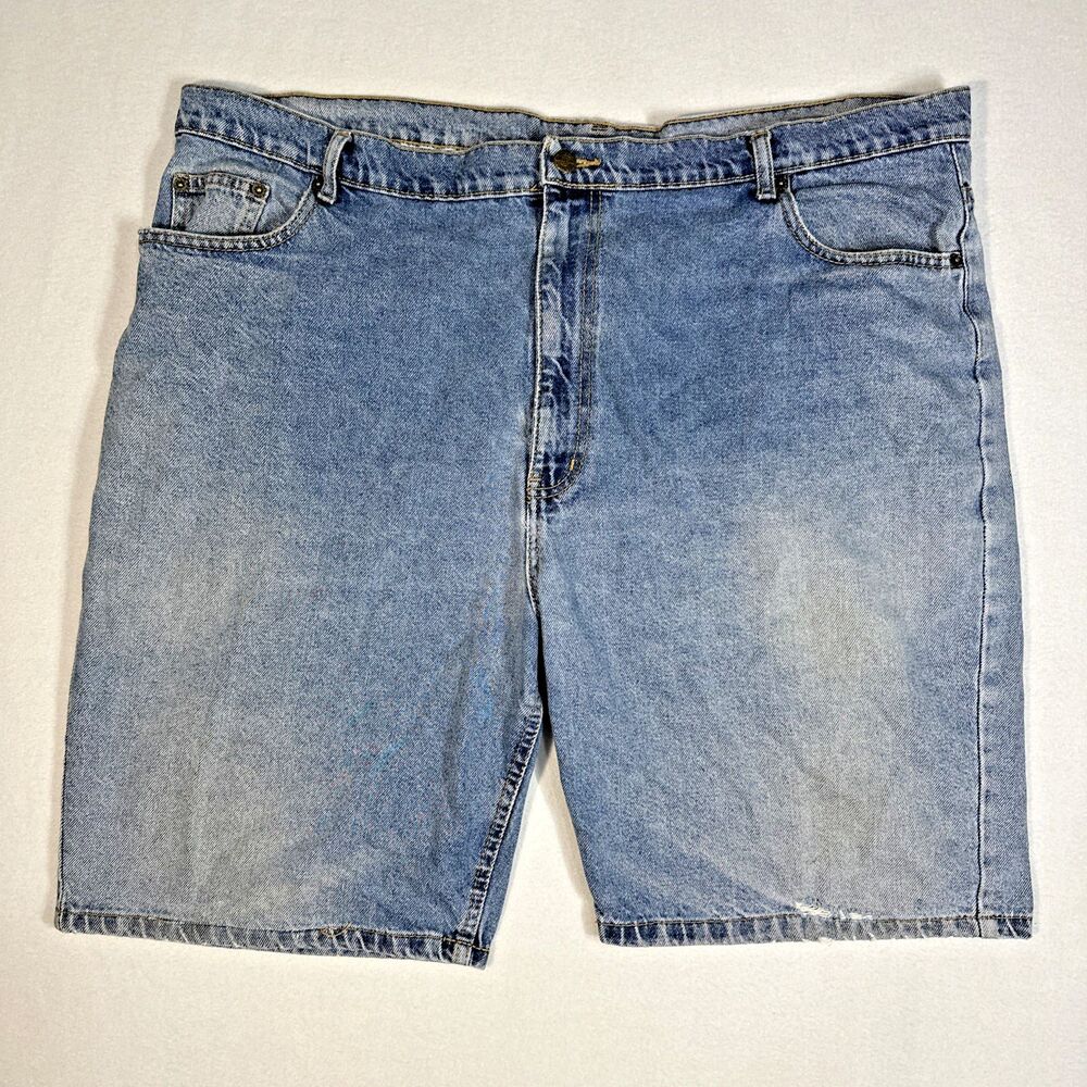 RK Brand Mens Denim Shorts Size 44 Light Wash Blue Jean Relaxed Fit 5 Pocket